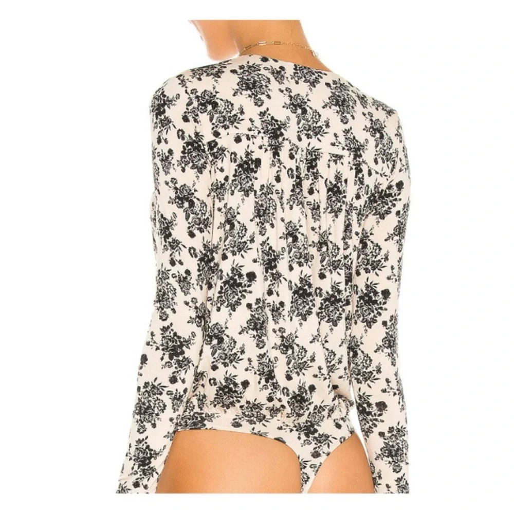 Free People Imtimately Floral Turnt Bodysuit in Ecru Combo Medium - Picture 8 of 16